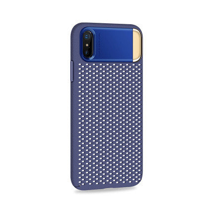 iPhone X Case  – Simple Solid Color Back Cover - Blue Version