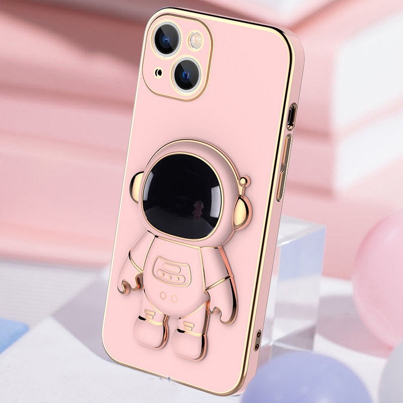 Pink styled 3D Astronaut Phone Case on pink background