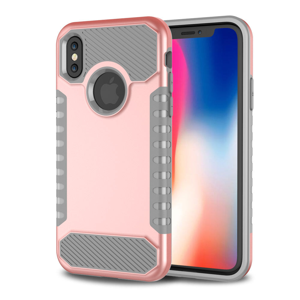 iPhone X Case – Anti-Fall Double Layer Phone Shell - Front and Back Side - Rose Gray Version