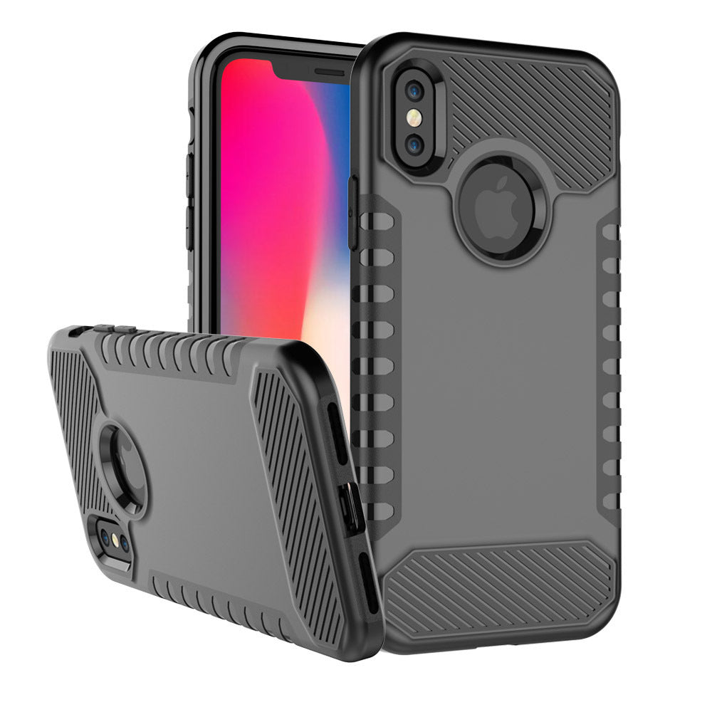 iPhone X Case – Anti-Fall Double Layer Phone Shell - Multiple Views - Black Version