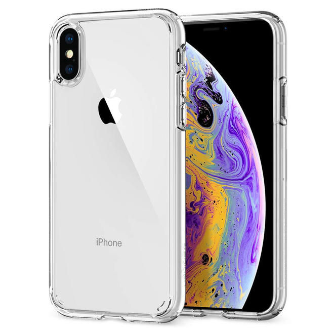 iPhone X Supper Thin Transparent Clear Soft Case with Glass Screen Protector - PrimeCables® -Two Views from Front and Back