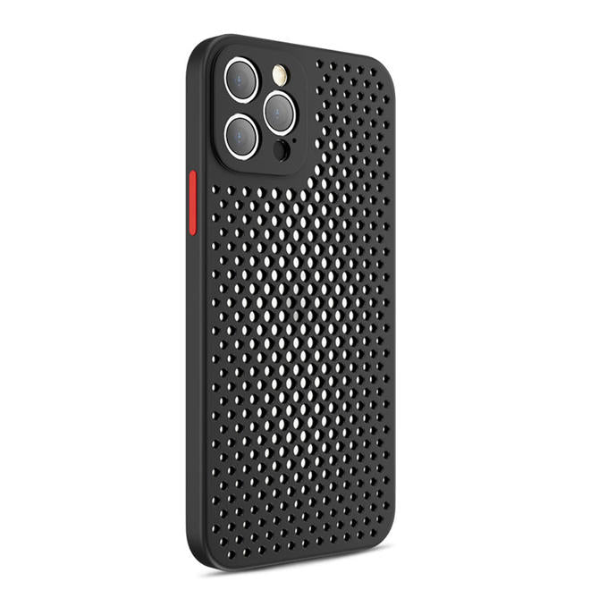 Breathable Mesh Heat Dissipation Shockproof Cell Phone Case For IPhone 12 Pro 6.1"- PrimeCables® - Black Version